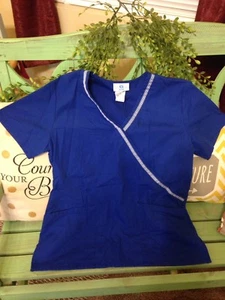 Ladies Royal Blue Extra Small Sb Scrub Top - Picture 1 of 1