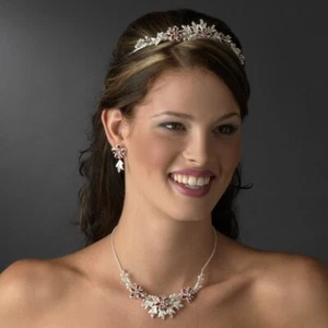 Elegance by Charbonneau Silver Floral Bridal Headpiece HP 8100 - Picture 1 of 4