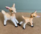 Pair of Small Bambi Figurines Miniature Bambi Babycham 5cm Kitsch