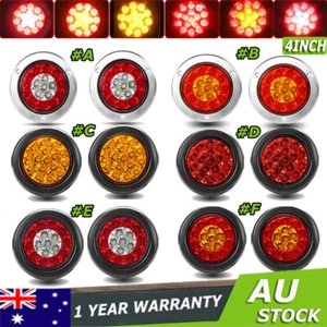 4" Round LED Tail Lights Stop Brake Indicator Reverse Truck Trailer Caravan Lamp - Picture 1 of 85
