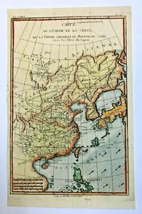 CHINA KOREA JAPAN 1780 RIGOBERT BONNE ANTIQUE MAP IN COLORS 18e CENTURY - Picture 1 of 7