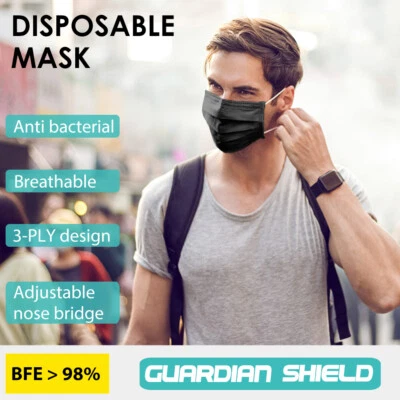 Disposable Protective Face Masks BFE>98% Anti Bacterial Filter 3 Layer Meltblown - image 1 of 4