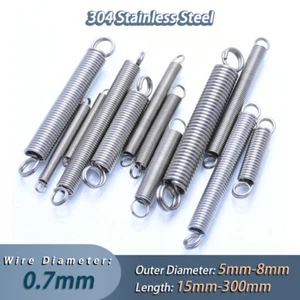 Stainless Steel Spring Wire Dia 0.7mm Expansion Extension Springs With Loop End - Picture 1 of 7
