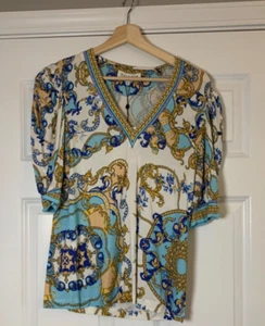 Bob Hale Hartigan Jersey Top Short Sleeve Size Voluminous Pleated Sleeve - NWT - Picture 1 of 7