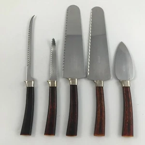 Retro AMWAY USA EDELSTAHL & BAKELIT 5 HOSTESSEN SERVIER-/UTENSILIEN-/MESSERSTÜCKE - Bild 1 von 3