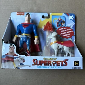Fisher-Price DC League of Super-Pets Superman & Krypto Set of 2 Action Figures - Picture 1 of 8