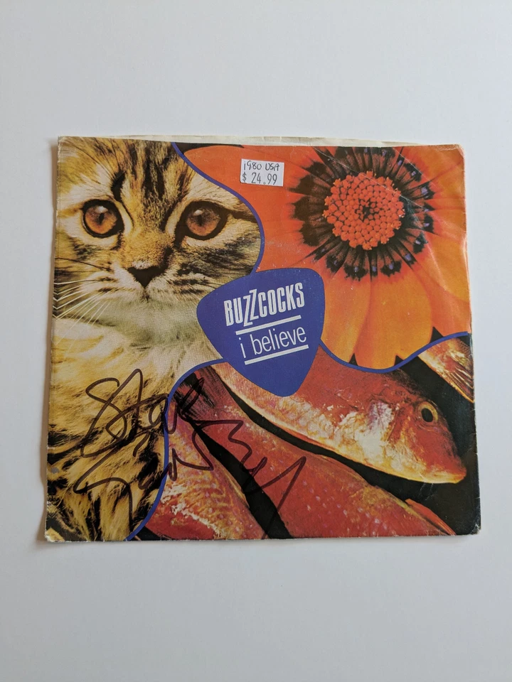 The Buzzcocks I believe 7" vinyl single signed STEVE GARVEY I.R.S. Records 1980 Foto 1 de 4