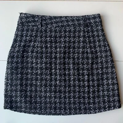 Minifalda a cuadros Missguided para mujer/dama blanca y negra con cinturón talla:8 Foto 1 de 4