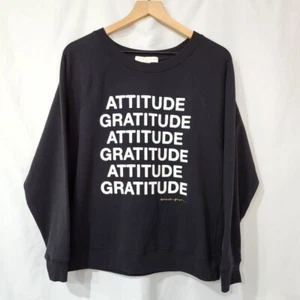 Spiritual Gangster NWT Womens Gratitude Gemma Sweatshirt Sz XS Black White Cozy - Picture 1 of 6