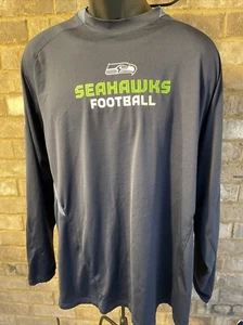 Reebok Seattle Seahawks NFL Football Polo Mens Large Navy Blue Polyester - Picture 1 of 10