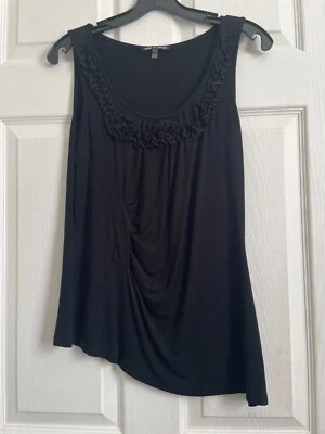 CABLE & GAUGE Top Camisa Shell M 8 Busto 36 Largo 24-29 Negro Sólido Asimétrico Foto 1 de 3