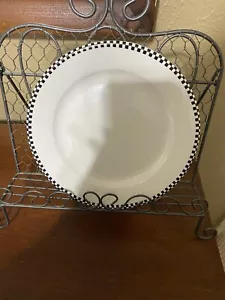 Single Crown Rego Checkered Black And White Trim Salad Plate 8” - Picture 1 of 1