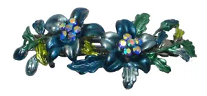 Crystal Flower Barrette Hair Clip Vibrant Spring Summer Colors YY86800-11 - Picture 1 of 14