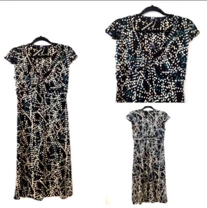 NWT- Max Edition dress.  Black with cream, & blue polka dots.  Size Small. - Picture 1 of 9