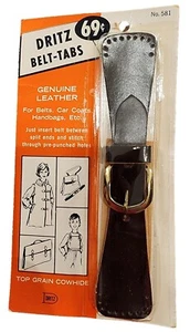 Pestañas de cinturón Dritz vintage cuero genuino nuevas en paquete - Imagen 1 de 2