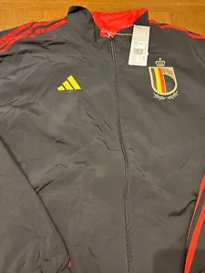 Adidas Men's 2022-2023 Belgium Anthem Jacket, Black/Red, 3XL, New w/Tags - Picture 1 of 11