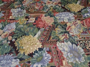 tissus fleuri,collection désign exclusif 185x135 b état  - Imagen 1 de 5