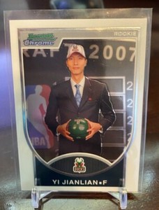 2007-08 Bowman Chrome YI JIANLIAN 121 Rookie Card RC /2999 Milwaukee Bucks CHINA