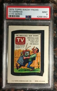 1974 Topps Wacky Packages TV Garbage 11th Series PSA 9 MINT Non-sport Card