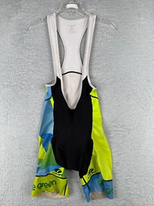 Voler Bib Shorts Cycling Mens Small Black Green Blue Nylon Spandex Blend Padded - Picture 1 of 14