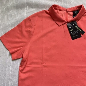 Nike Dri-Fit Standard Fit Golf Ace Jacquard Top Damen Medium Lachs Neu mit Etikett $ 75 - Bild 1 von 7
