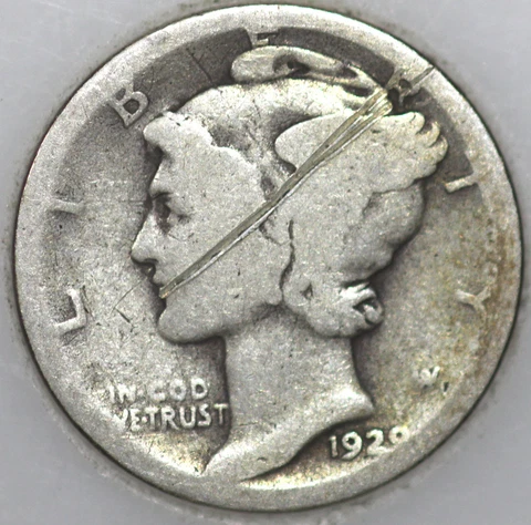 * 1929-D Mercury Dime 90% Silver, Popular Collector Coin As Shown Cover
