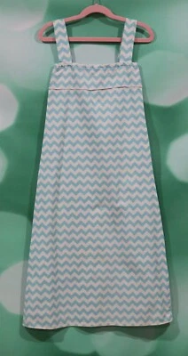 Maxi Vestido Chevron Azul Y Blanco Lolly Wolly Doodle Talla 8 Niñas Foto 1 de 3