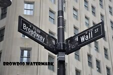 New York NYC WALL STREET and BROADWAY Street signs 8x10 Photo Glossy