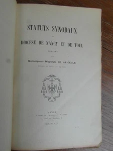 Mgr DE LA CELLE / STATUTS SYNODAUX DIOCESE DE NANCY ET TOUL Vagner 1925 - Bild 1 von 4