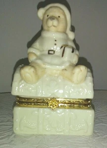 Baum Brothers Formalities Hinged Trinket Box-Lexie/Teddy Bear/Trunk-Christmas - Picture 1 of 8