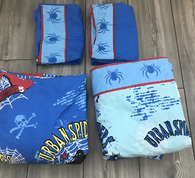 ГОРОДСКИЕ ПАУКИ СКЕЙТБОРДИНГ Walmart полный размер простыни комплект (никогда не использовался мыть один раз) - Изображение 1 из 4