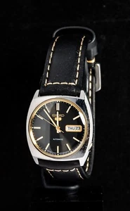 Seiko Men's Automatic (6309-848A) Black Dial Watch -- Working, Ø36mm Case - Picture 1 of 7