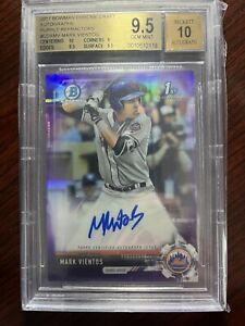 2017 Bowman Chrome Draft Mark Vientos Purple Refractor Auto Autograph Mets /250