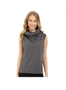 Nike Women 's Therma Sphere Training Vest Funnel Neck Charcoal Grey Size Small - Picture 1 of 5