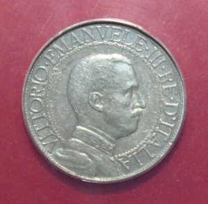S11 - Italy 1 Lira 1909-R ANACS AU-50 Almost Uncirculated Silver Coin *** Scarce - Picture 1 of 4