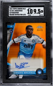 2024 Topps Cromo MLS CA-NI Nimfasha Berchimas Naranja Refractor Automático/25 SGC 9.5 - Imagen 1 de 2