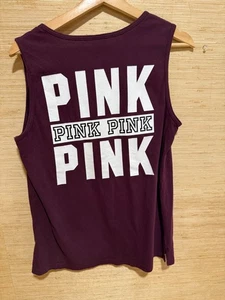 Camiseta sin mangas Victoria's Secret ROSA granate con logotipo de bolsillo camisa talla MEDIANA M, 2847 - Imagen 1 de 3