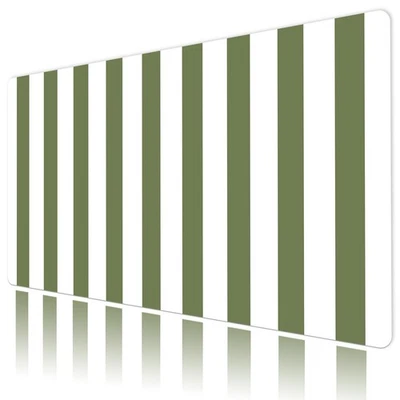 Modern Vertical Striped Green Desk Pad for Keyboard Desk Mat 31.5x15.7 inch - Image 1 of 4