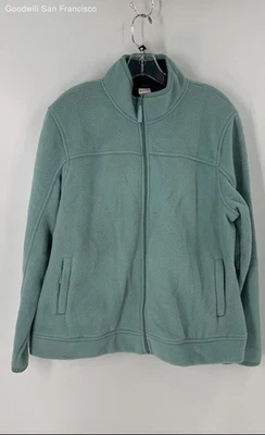 Merona Green Front Zip Long Sleeve Zipped Pockets Mid-Length Womens Jacket XXL - Image 1 of 4