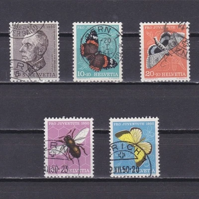 瑞士 1950 年,Sc# B196-B200,简历 24 美元,蝴蝶,二手 — 第 1/2 张图片