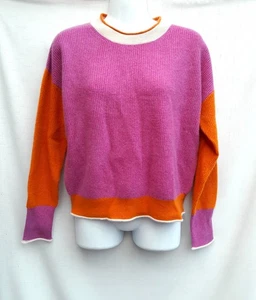 Maglione donna Maeve Anthropologie taglia XS 100% cashmere colorblock - Foto 1 di 7