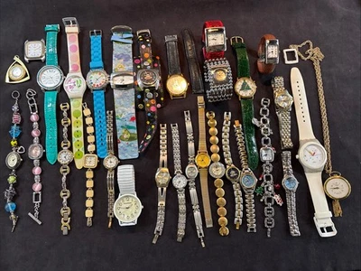 Watches Lot Of 27 + 3 Pieces For Parts & Repair See Pics & Brands In Description - Image 1 of 4