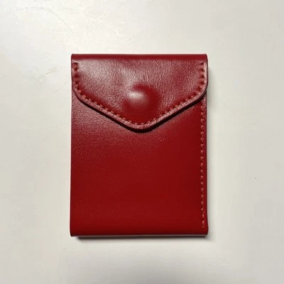 Uncle Jack Handmade Red Snap Bifold Leather Wallet - Image 1 of 4