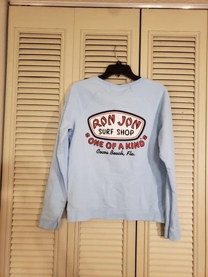 Ron Jon Surf Shop Sweatshirt Size Medium Light Blue Cocoa Beach Florida Surf NWT - Image 1 of 4