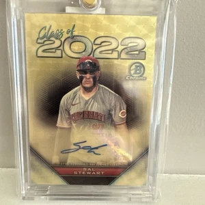 Bowman Draft Class Of 2022 Sal Stewart Gold Auto 1/1 Super Refractor Reds🔥 - Imagen 1 de 7