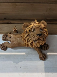 Vintage Lion Figurine Clay Hand Sculpted Dave Grossman Figurine - Picture 1 of 5