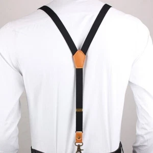 Men's Vintage Stripe Suspenders Y Back 3 Hooks Suspenders Man for Pants Casual - Picture 1 of 13