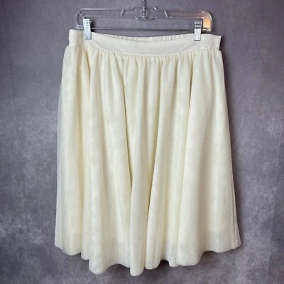 ModCloth Skirt Womens XL Cream Ivory Layered Tulle Full Swing Elastic Waistband - Image 1 of 4