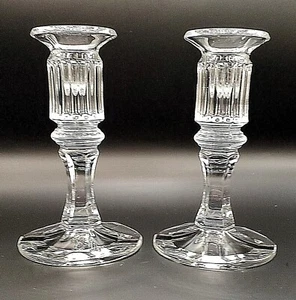 ~Vintage Viking Glass Crystal Candle Holders Made In The USA~Set of 2 ~ 5.5"Tall - Picture 1 of 9