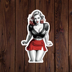 Pinup girl sticker vinyl decal woman blonde hair sexy bombshell seductive - Picture 1 of 3